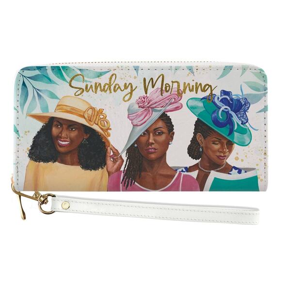 African American Expressions Long Clutch Wallet | Sunday Morning - Picture 1 of 2